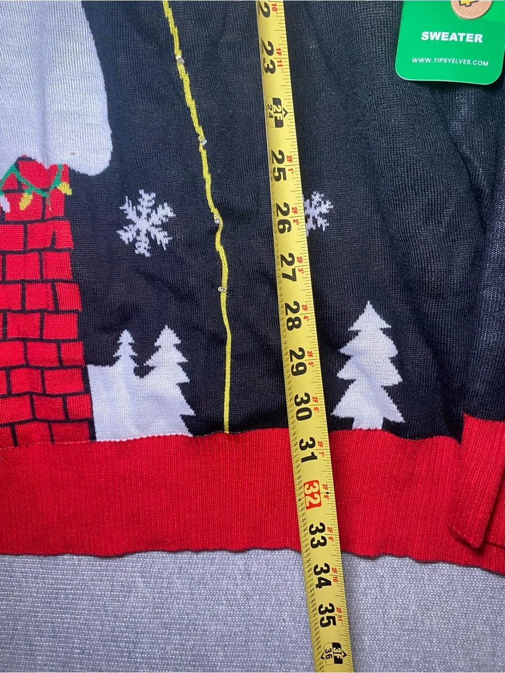 Tipsy Elves Men’s Leaky Roof Light Up Ugly Christmas Sweater Size 5XL NWT